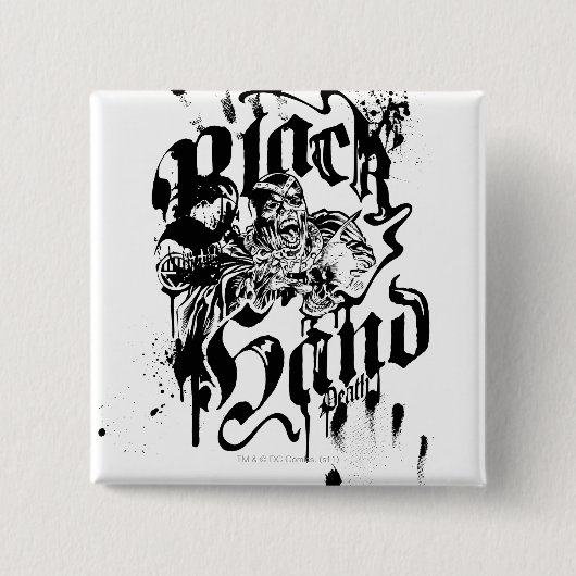 Schwarze Hand - Collage Button (Vorderseite)