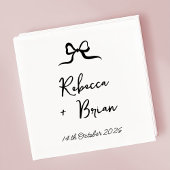 Schwarze Hand Drawn Bow Ribbon Sketch Hochzeit Serviette
