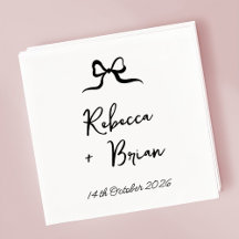 Schwarze Hand Drawn Bow Ribbon Sketch Hochzeit