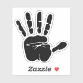 Schwarze Hand-Druckskizze Aufkleber (Blatt)