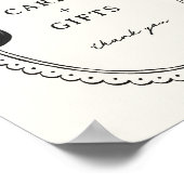 Schwarze Hand gezeichnete Bow-Rahmen-Karten Gesche Poster (Ecke)