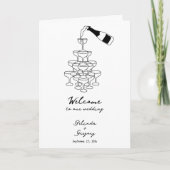 Schwarze Hand gezeichnete Hochzeitsordnung Programm (Vorderseite)