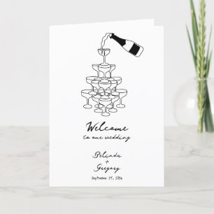 Schwarze Hand gezeichnete Hochzeitsordnung Programm