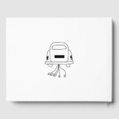 Schwarze Hand gezeichnete Illustrationen Doodles H Gästebuch (Rückseite)