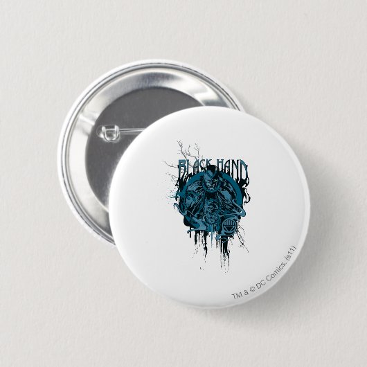 Schwarze Hand - grafische Collage Button (Vorne & Hinten)