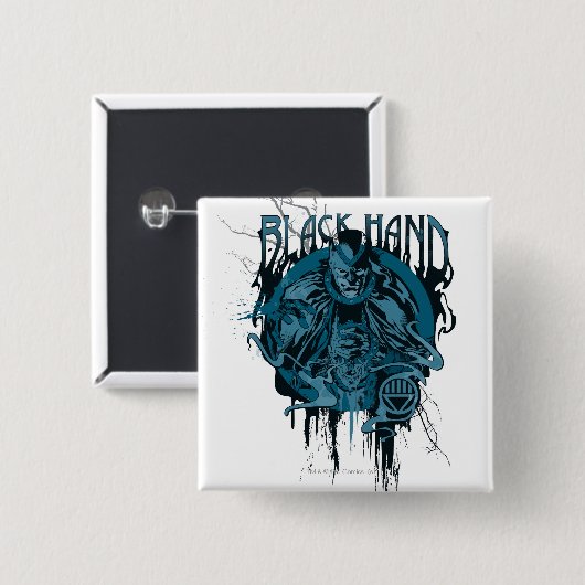 Schwarze Hand - grafische Collage Button (Vorne & Hinten)