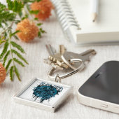 Schwarze Hand - Grafische Collage Schlüsselanhänger (Seite)