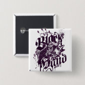 Schwarze Hand - lila Collage Button (Vorne & Hinten)