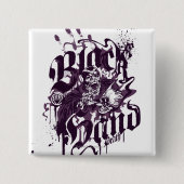 Schwarze Hand - lila Collage Button (Vorderseite)