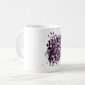 Schwarze Hand - Lila Collage Kaffeetasse (Vorderseite Links)