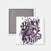 Schwarze Hand - Lila Collage Magnet (Vorderseite/Rückseite)