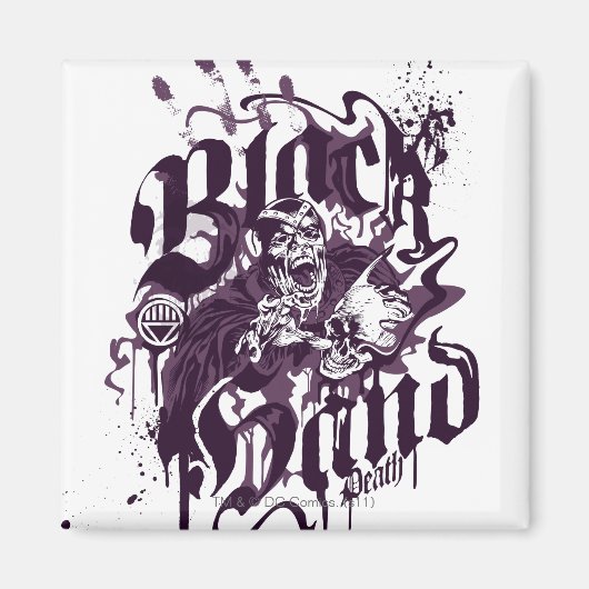 Schwarze Hand - Lila Collage Magnet (Vorne)