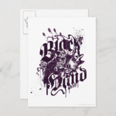 Schwarze Hand - Lila Collage Postkarte (Vorne/Hinten)