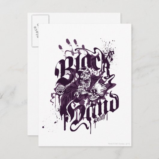 Schwarze Hand - Lila Collage Postkarte (Vorne/Hinten)