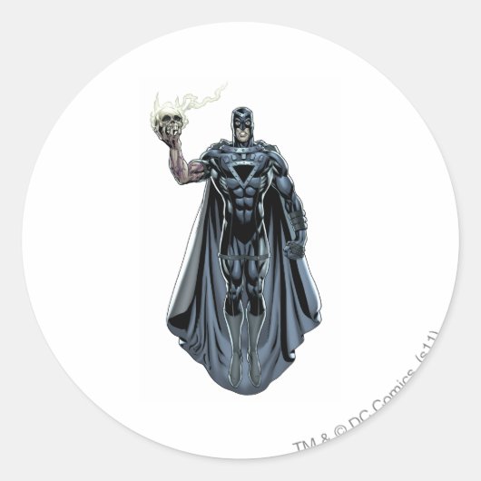 Schwarze Hand mit Schädel 2 Runder Aufkleber (Vorderseite)