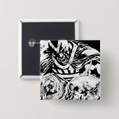 Schwarze Hand mit Schädel-Platte 2 Button (Vorne & Hinten)