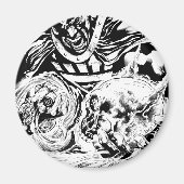 Schwarze Hand mit Schädelplatte 2 Magnet (Vorne)