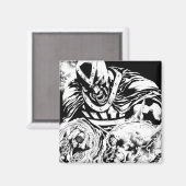 Schwarze Hand mit Schädelplatte 2 Magnet (Vorderseite/Rückseite)