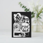 Schwarze Hand mit Schädelplatte 2 Postkarte (Stehend Vorderseite)