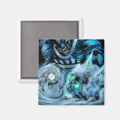 Schwarze Hand mit Schädelplatte Magnet (Vorderseite/Rückseite)