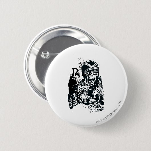 Schwarze Hand-und Schädel-Collage Button (Vorne & Hinten)