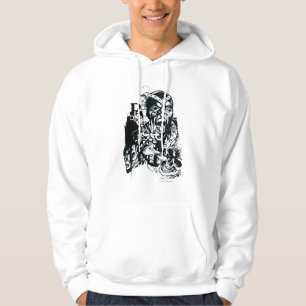 Schwarze Hand-und Schädel-Collage Hoodie