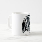 Schwarze Hand- und SchädelCollage Kaffeetasse (Vorderseite Links)