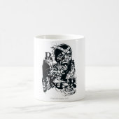 Schwarze Hand- und SchädelCollage Kaffeetasse (Mittel)