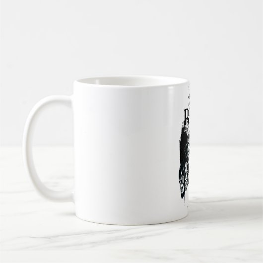Schwarze Hand- und SchädelCollage Kaffeetasse (Links)