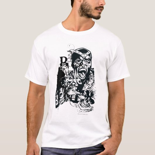 Schwarze Hand- und SchädelCollage T-Shirt (Vorderseite)