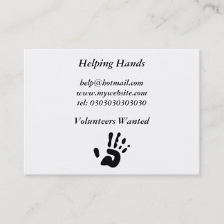 Schwarze Handdruck Visitenkarte