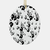 Schwarze Handdrucke Keramikornament (Rechts)