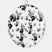Schwarze Handdrucke Keramikornament (Links)