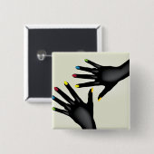 Schwarze Hände mit lackierten Nägeln Button (Vorne & Hinten)