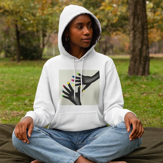 Schwarze Hände mit lackierten Nägeln Frauen Hoodie