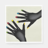 Schwarze Hände mit lackierten Nägeln Serviette (Vorderseite)