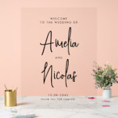 Schwarze handgeschriebene Kalligrafie-Hochzeit Beg Acrylschild (Hochzeit)