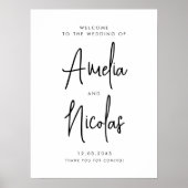 Schwarze handgeschriebene Kalligrafie-Hochzeit Beg Poster (Vorne)