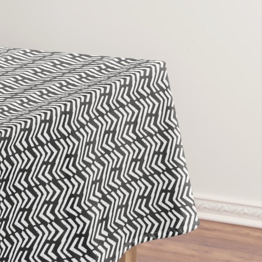 Schwarze Handgezeichnetes Zickzack Muster Tischdecke (Beispiel)
