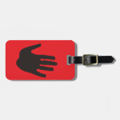 Schwarze Handhalt auf Rot Gepäckanhänger (Vorderseite horizontal)