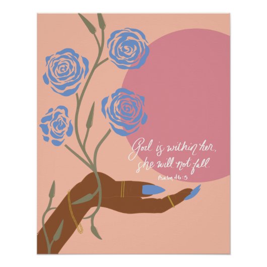 Schwarze Handkunst mit Rose und Affirmationen Poster (Vorderseite)