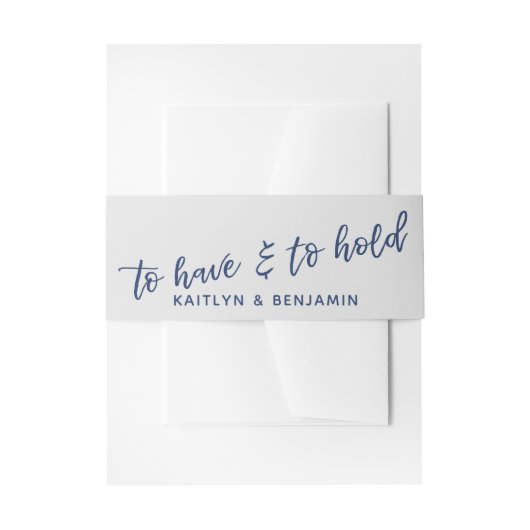 Schwarze Handschrift, um Marine auf Grau zu halten Einladungsbanderole (Vorderseite Beispiel)