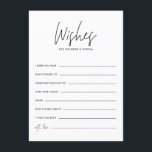 Schwarze Handschriftenwünsche für Braut und Bräuti Begleitkarte<br><div class="desc">Schwarze Handschriftenwünsche für die Brille und die Gräuelkarte | Schreib gute Wünsche für die Braut und Bräutigam mit dieser stilvollen Hochzeitskarte. Es enthält handgeschriebene Schrift,  moderne Typografie und Polka-Punktmuster.</div>