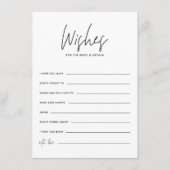 Schwarze Handschriftenwünsche für Braut und Bräuti Begleitkarte (Vorderseite)