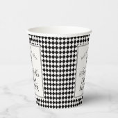 Schwarze Harlekin-Karo-Brautparty Pappbecher (Rechts)
