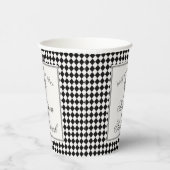 Schwarze Harlekin-Karo-Hochzeit Pappbecher (Rechts)