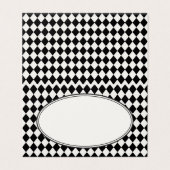 Schwarze Harlekin-Karo-Karten mit Falz (Außenseite Aufgefaltet)