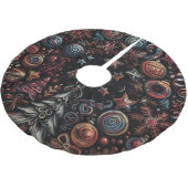 Schwarze harte Pastelle Zeichnend Weihnachtsmotive Polyester Weihnachtsbaumdecke (Schrägansicht)