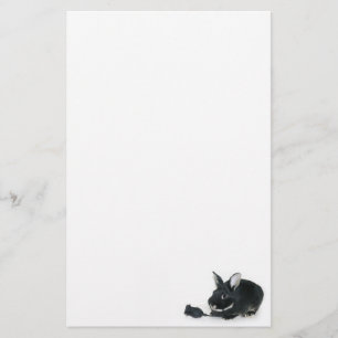 Schwarze Häschen Schwarz-Rose Briefpapier