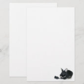 Schwarze Häschen Schwarz-Rose Briefpapier (Vorne/Hinten)
